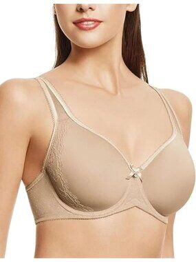 WACOAL Bra 38DD Almond Retro Chic Lightly Padded Full Coverage Underwire NEW
